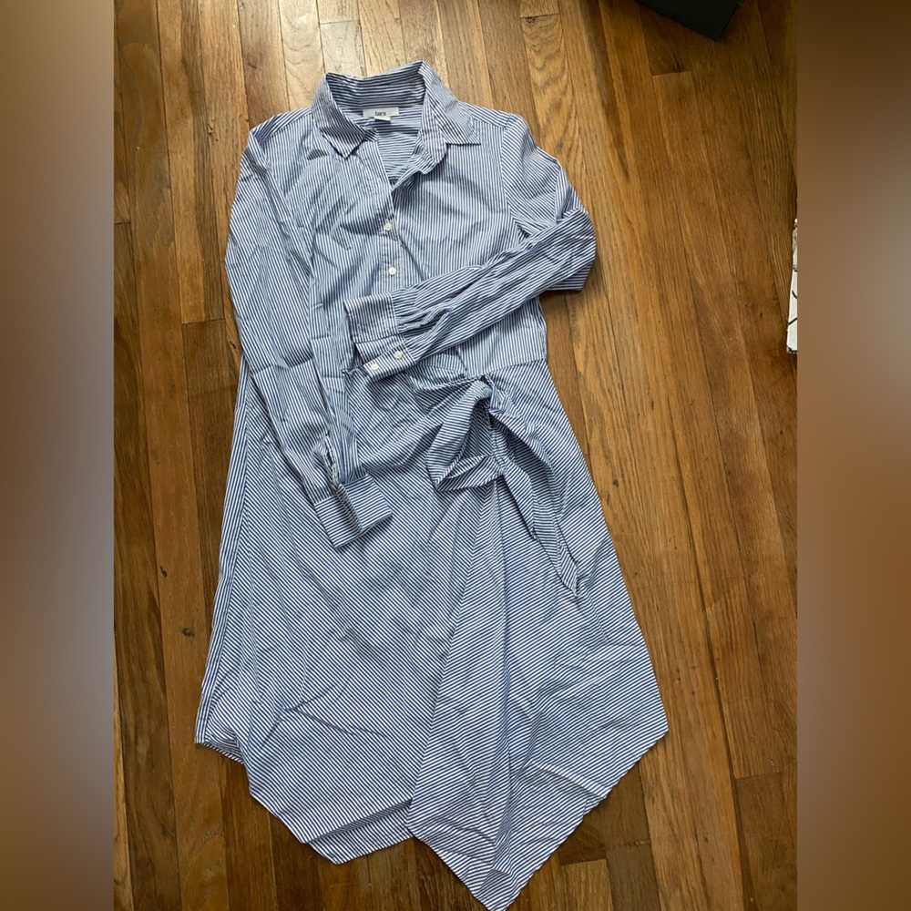 Asymmetrical dress - blue and white!